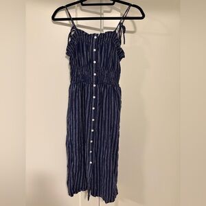 Universal Thread Navy and White Striped Midi Dress